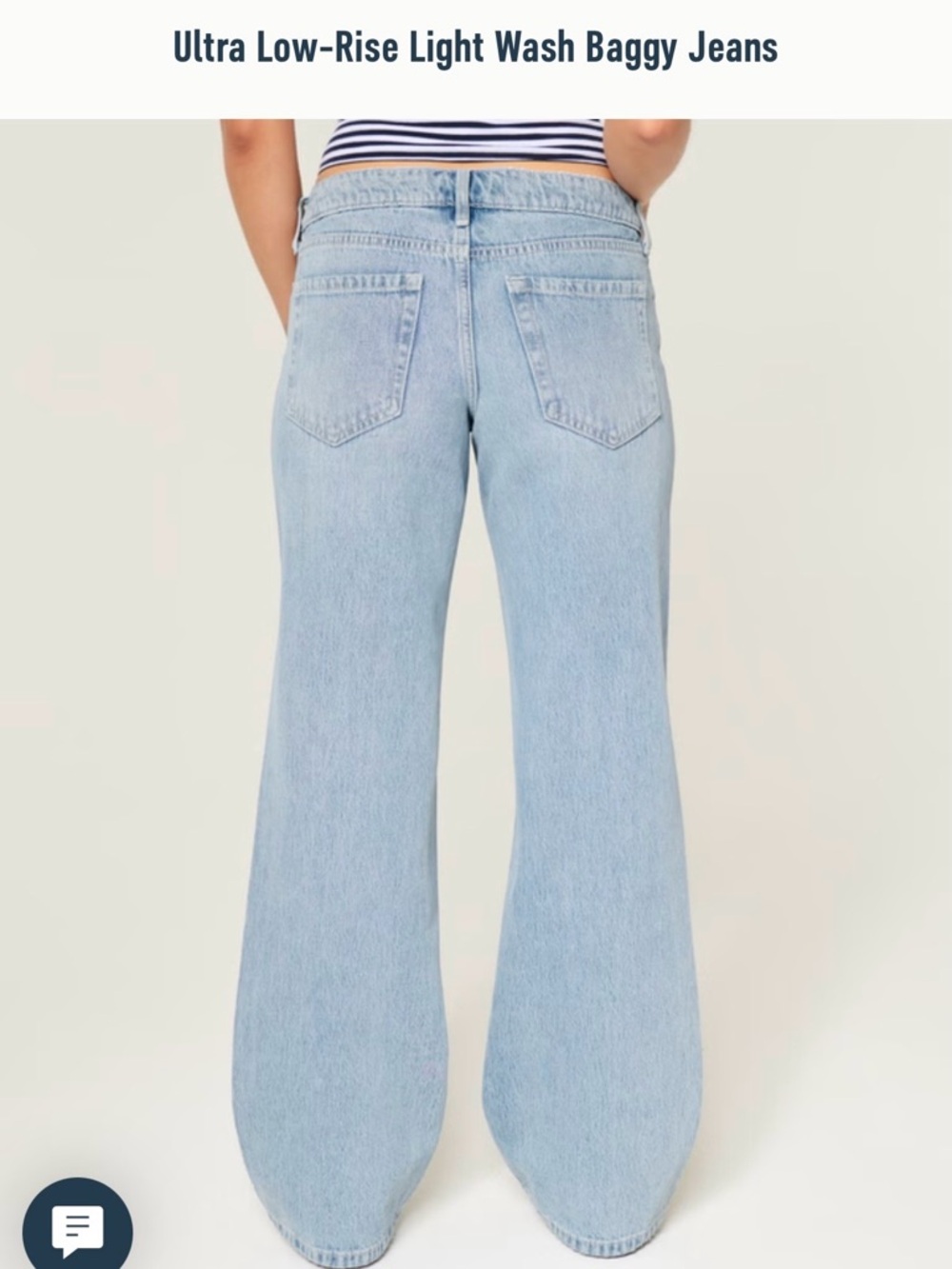 Hollister Ultra Low Rise Light Wash Baggy Jeans Size 0/1 or 25W NEW - Picture 8 of 8